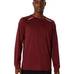 Asics Antique Red & Biege Regular Fit Colour Block Sports T-Shirt-image-43