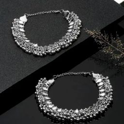 YouBella Gold-Plated Copper Strand Stylish Party Wear Anklets for Women - Set of 2-10