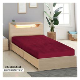 Sassoon Elastic Strap Single Size Waterproof Mattress Cover - Maroon-14