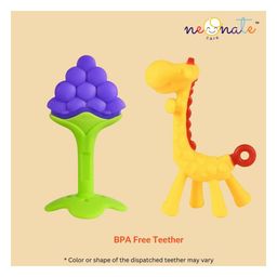 NeonateCare Giraffe Teether and Fruit Teether Baby Teether Set of 2 Soft Silicone Teether (Giraffe Fruit)- Multicolor ( color and design may vary)( Color and design may vary)-19