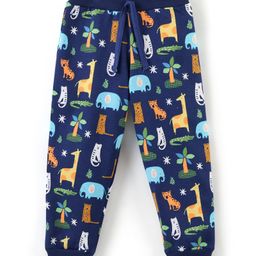 Babyhug Cotton Knit Full Length Lounge Pant Animal Print - Navy Blue-picture-15