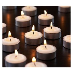 Bubble Trouble Wax Tealight Unscented Candles Set of 50 - Cream-19