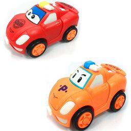 Enorme Unbreakable Mini Multicolored Pull Back Racing Converting Car to Robot Friction Car toy Pack of 2 - Color May Vary-2