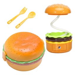 Elecart Burger Shape Lunch Box, Combo Set - Tiffin/Lunch Box with LED Burger Style Table Lamp Rechargeable, Return Gifts for Kids-11