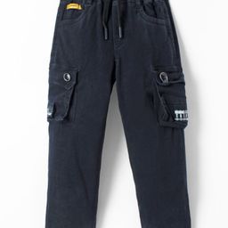 Olio Kids Cotton Woven Full Length Trousers With Text Print - Black-picture-27