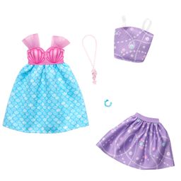 Barbie Doll Fashions and Accessories Set with 2 Complete Mermaid Themed Outfits - Multicolor-image-64