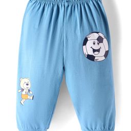 Tango Single Jersey Knit Full Length Lounge Pant with Sport Theme Print - Blue-image-64