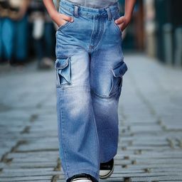 Naughty Ninos Cotton Mild Washed Flared Cargo Pants - Dark Blue-image-20