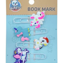 Skoolster Unicorn Themed Clip Bookmarks (1 Pack , 4 Pieces) - Durable & Adorable Page Markers for Books, Journals, Planners & Stationery Accessories-picture-21