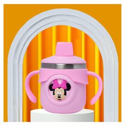 The Cheeky Kidzz Baby Stainless Steel Hot & Cold Double Wall Feeder Insulated Vacuuming 260ml Bottle Sipper Sippy Cup For Kids With Straw BPA Free(PINK)-10