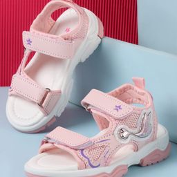 Cute Walk by Babyhug Sandals With Velcro Closure & Bird Design - Pink-picture-18