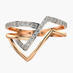 VALANOVA Women Rose Gold Plated Sterling Silver Lab Grown Diamond Ring-image-25
