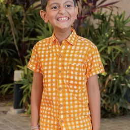 Vastrarth Boys Micro Checks Standard Cotton Casual Shirt-image-49