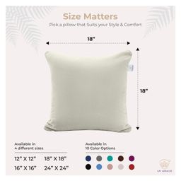 myarmor MY ARMOR Micro Fibre 18 x 18 inch Square Pillow Pack of 5 - Cream image 2