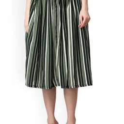SCORPIUS Printed Flared Midi Skirt-9