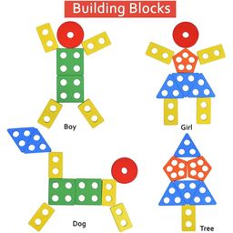 happy hues Wooden Geometric Sorting & Stacking Toy Muticolour - 16 Pieces image 3