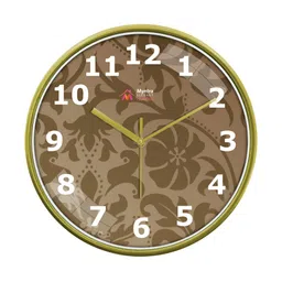 Myntra Elegant Homes Green & Brown Textured Contemporary Wall Clock-21