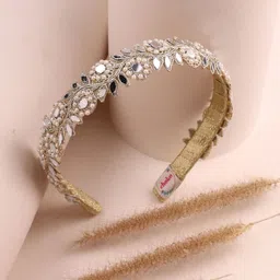Choko Girls Pearl Headband with Mirror Work & Metallic Embroidery-37