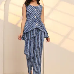 Ragavi Printed Pure Cotton Top & Trousers Co-Ords-58