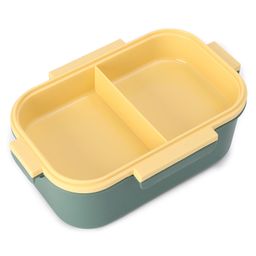 fab n funky Double Layer Lunch Box With Clip Lock Closure - Green image 5