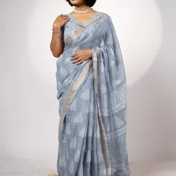 KALINI Ethnic Motifs Printed Block Print Saree-picture-28