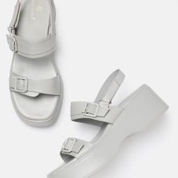 Marc Loire PU Platform Sandals with Buckles-51