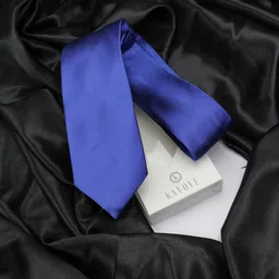 KOVOVE Men Blue Solid Broad Tie-13