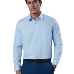 Louis Philippe Blue Cotton Slim Fit Shirt-picture-17