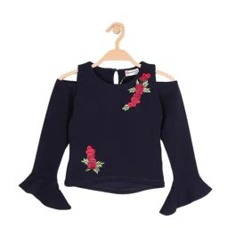 Peppermint Kids Navy Embroidered Top-image-10