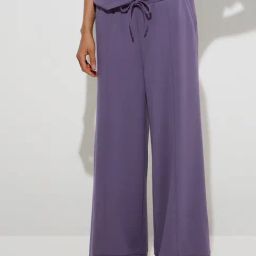 Wunderlove by Westside Lavender Solid High-Rise Lounge Pants-picture-26