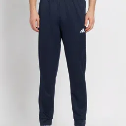 Adidas Blue Regular Fit Logo Printed Sports Joggers-picture-21