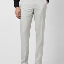 Peter England Grey Slim Fit Trousers-image-38