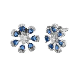 Voylla Silver Royal Romance Hazel Stud Earrings-picture-33