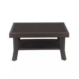 Nilkamal Center Table Weather Brown with Glass CT01-16