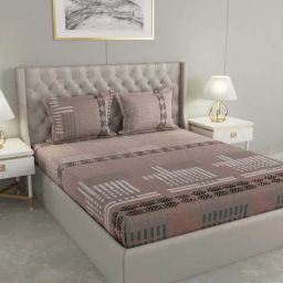 Raymond Home Shubham Purple 120 TC Cotton King Bedsheet with 2 Pillow Covers-image-88