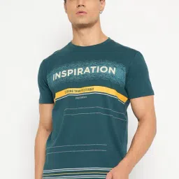 Duke Teal Slim Fit Printed T-Shirt-picture-4