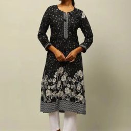 Rangriti Black Printed Straight Kurta-picture-24