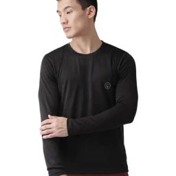 Chkokko Black Regular Fit Sports T-Shirt-image-25