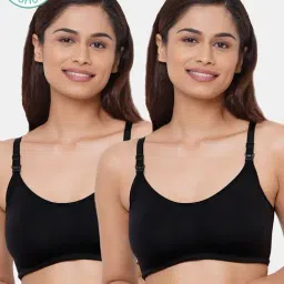 Inner Sense Black Non Wired Non Padded Nursing Bra (Pack Of 2)-picture-15