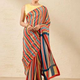 Taneira Multicolored Printed Saree With Unstitched Blouse-picture-20