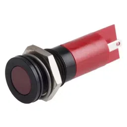 RS PRO Red Panel Mount Indicator 24V DC, Mounting Hole Size 14 mm, Termination Type Solder Tab, IP Rating IP67, Model No 7038881-10