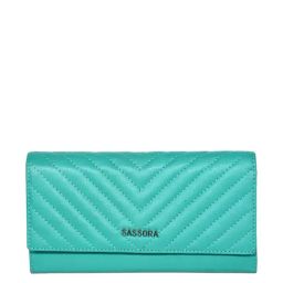 SASSORA Blue Quilted Rfid Wallet for Women-picture-44