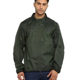 Royal Enfield Olive Regular Fit Rain Jacket-image-15
