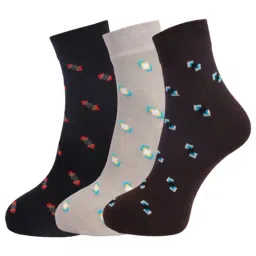 Dollar Multi Cotton Self Pattern Socks - Pack of 3-image-96