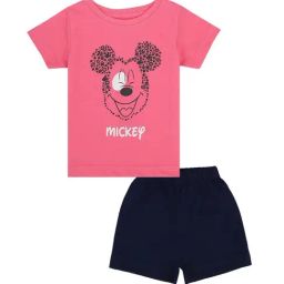 Bodycare Kids Pink & Navy Minnie & Friends Printed T-Shirt with Shorts-image-99