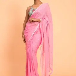 Suta Pink Cotton Embellished Saree Without Blouse-picture-22