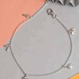 Clara 92.5 Sterling Silver Charm Anklet for Women-image-14