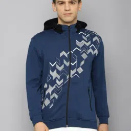 Allen Solly Blue Cotton Regular Fit Printed Hooded Sweatshirts-picture-11