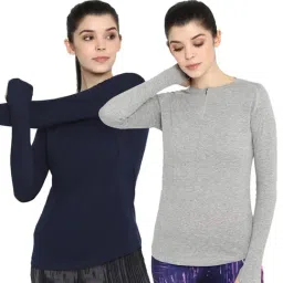 Appulse Grey Melange & Navy Cotton T-Shirt - Pack of 2-image-81