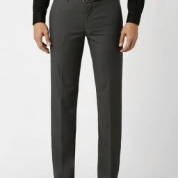 Van Heusen Grey Slim Fit Texture Trousers-image-55